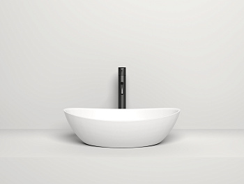 Раковина из искусственного камня Salini NOEMI 1101203SM 56х34 накладная цвет белый без отверстий под смеситель